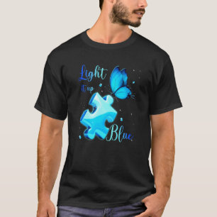 Leuchte es Blau Autismus-Bewusstsein Puzzle Schmet T-Shirt