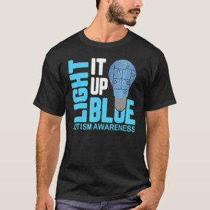 Leuchte es Blau Autismus-Bewusstsein Puzzle-Teil R T-Shirt