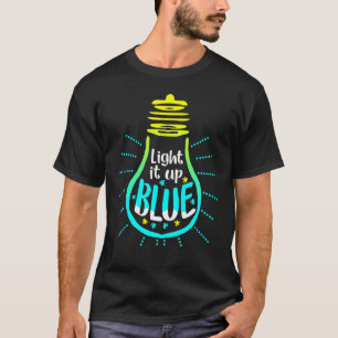 Leuchte es Blau Autismus-Bewusstsein Puzzle Teil R T-Shirt