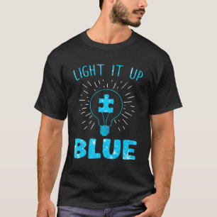 Leuchte es Blau Autismus-Bewusstseins-Puzzleteil T-Shirt