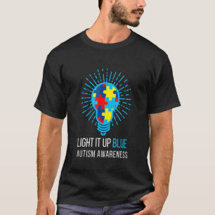 Leuchte es Blau Autismus-Bewusstseins-Schleifen-Pu T-Shirt