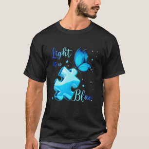 Leuchte es Blau Autismus-Bewusstseinsmonat Puzzle T-Shirt