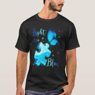 Leuchte es Blau Autismus-Bewusstseinsmonat Puzzle  T-Shirt