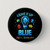 Leuchte es Blau Autistische Autismuserkennung Button (Vorderseite)