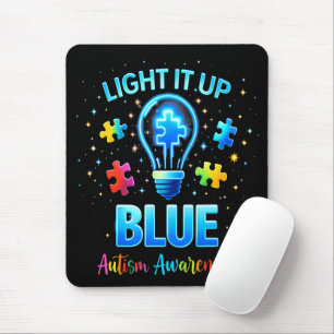 Leuchte es Blau Autistische Autismuserkennung Mousepad