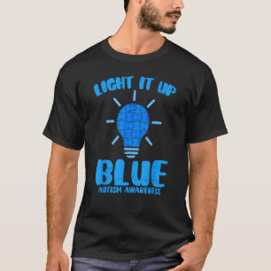 Leuchte es Blau Lustiges Puzzle-Teil Autismus-Bewu T-Shirt