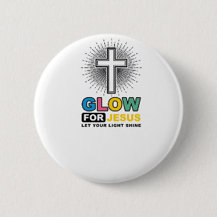 Leuchte für Jesus Christliches Kreuz Licht-Shirt-D Button