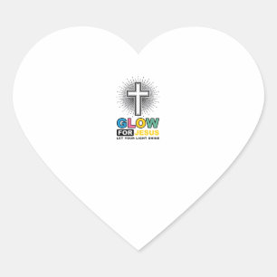 Leuchte für Jesus Christliches Kreuz Licht-Shirt D Herz-Aufkleber