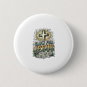 Leuchte für Jesus Vintage Christian Kreuz Shirt Button