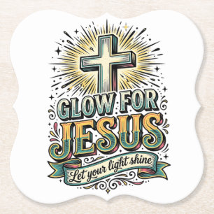 Leuchte für Jesus Vintage Christian Kreuz Shirt Untersetzer