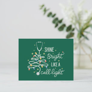 Leuchte hell wie eine Nachtschwester zu Weihnachte Feiertagspostkarte