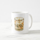 Leuchte Helle Kerze Grüne Blätter Boho Kaffeetasse (VorderseiteRechts)