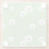 Leuchte Muster auf grünem Hintergrund Glasuntersetzer (Rückseite)