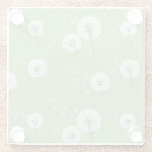 Leuchte Muster auf grünem Hintergrund Glasuntersetzer (Rückseite)