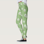 Leuchte Muster auf grünem Hintergrund Leggings (Links)