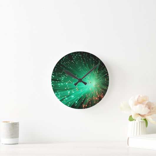 Leuchte optische Fasern Runde Wanduhr (Zuhause)
