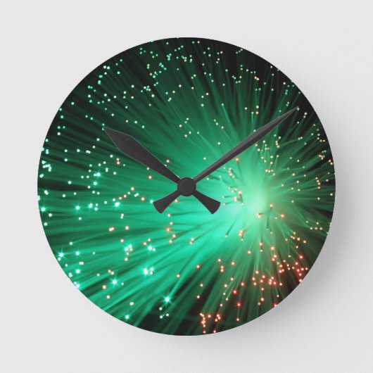 Leuchte optische Fasern Runde Wanduhr (Vorderseite)