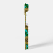 Leuchten auf Türkis iPhone Hülle (Linke Seite)