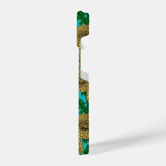 Leuchten auf Türkis iPhone Hülle (Linke Seite)