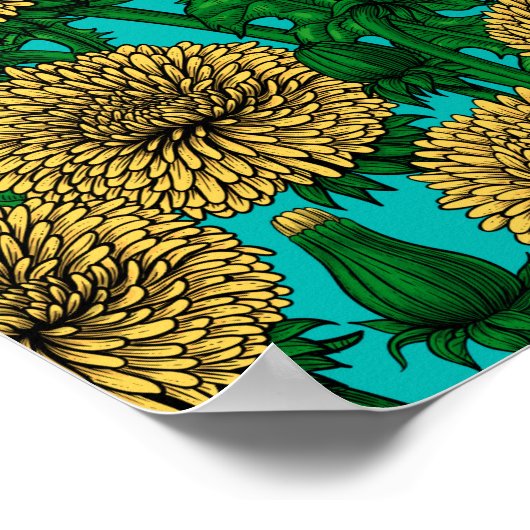 Leuchten auf Türkis Poster (Ecke)