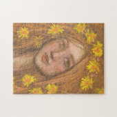 Leuchten Blümchen, Blonde Girl und Blume Malerei Puzzle (Horizontal)