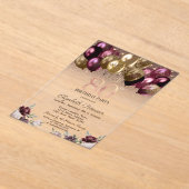 Leuchten, Burgund Glitzer Balloons 80. Geburtstag Acryleinladungen (Ablage )