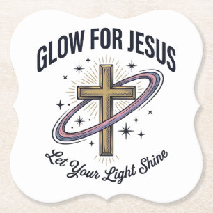 Leuchten für Jesus Christliches Kreuz Vintage Vekt Untersetzer