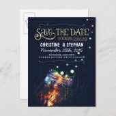 Leuchten Masson Glas rustikale romantische Save th Ankündigungspostkarte (Vorne/Hinten)