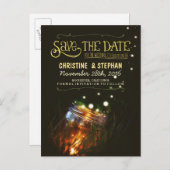 Leuchten Masson Glas rustikale romantische Save th Ankündigungspostkarte (Vorne/Hinten)