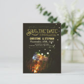 Leuchten Masson Glas rustikale romantische Save th Ankündigungspostkarte (Stehend Vorderseite)