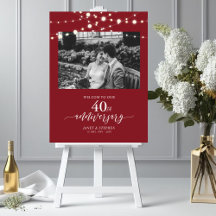 Leuchten | Ruby Red 40. Hochzeitstag Willkommen