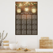 Leuchten + Rustikale Mason Jar Hochzeitssattel Poster (Küche)