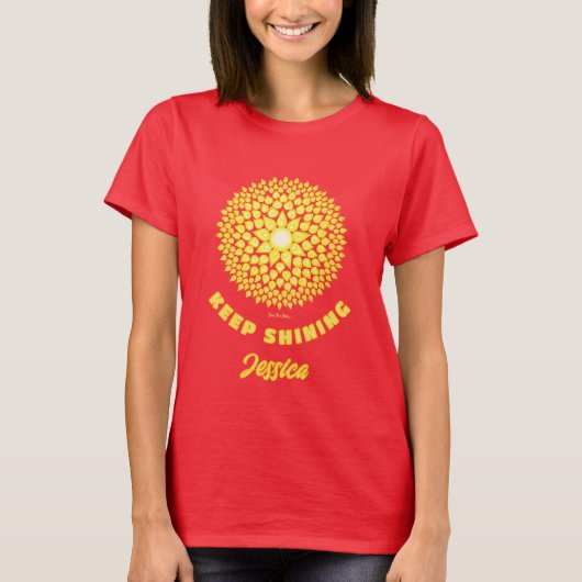 Leuchten Sie hell, Sonne, geometrisches Mandala Ro T-Shirt (Vorderseite)