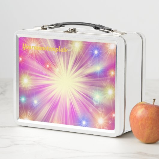 leuchten, stern, funkeln, glühen, Glitzer, helle W Metall Brotdose (Beispiel)