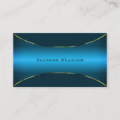 Leuchtend Aquamarin mit glänzender Goldgrenze luxu Visitenkarte (Vorderseite)