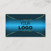 Leuchtend Aquamarin mit Goldschimmer-Border und Lo Visitenkarte (Vorderseite)