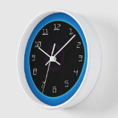 Leuchtend blau/Aqua auf schwarz> Wall-Uhr Uhr (Winkel)