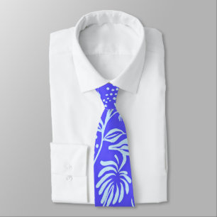 Leuchtend blau-lila Blumenmuster Krawatte