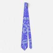 Leuchtend blau-lila Blumenmuster Krawatte (Vorderseite)