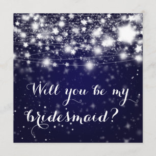 Leuchtend Blau   Stars werden Sie meine Bridesmaid Einladung