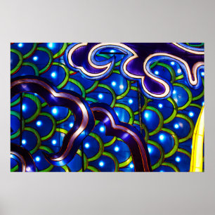 Leuchtend blaue Schuppen Poster