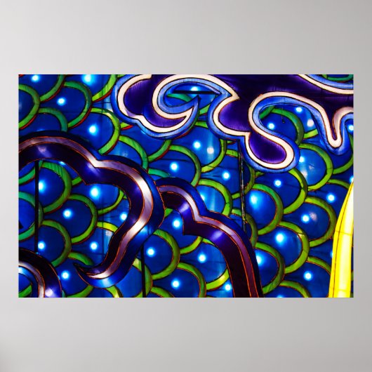 Leuchtend blaue Schuppen Poster (Vorne)