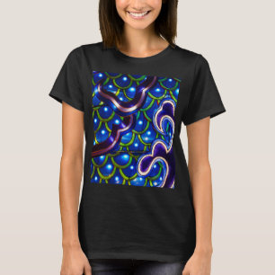 Leuchtend blaue Schuppen T-Shirt