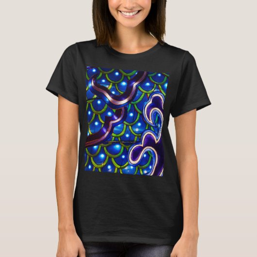 Leuchtend blaue Schuppen T-Shirt (Vorderseite)