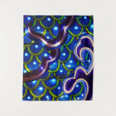 Leuchtend blaue Schuppen Wandteppich (Vorderseite)