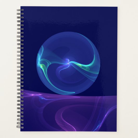 Leuchtend Blaue Violette Traum Abstrakt Fraktal Ku Planer (Vorderseite)