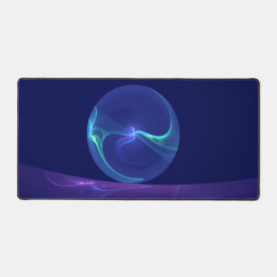 Leuchtend blaue violette Traum-Abstrakte Fraktal-K Schreibtischunterlage