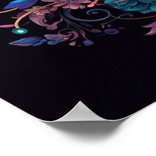 leuchtend bloral crescent poster (Ecke)