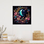 leuchtend bloral crescent poster (Küche)
