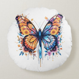 Leuchtend blühend rundes kissen